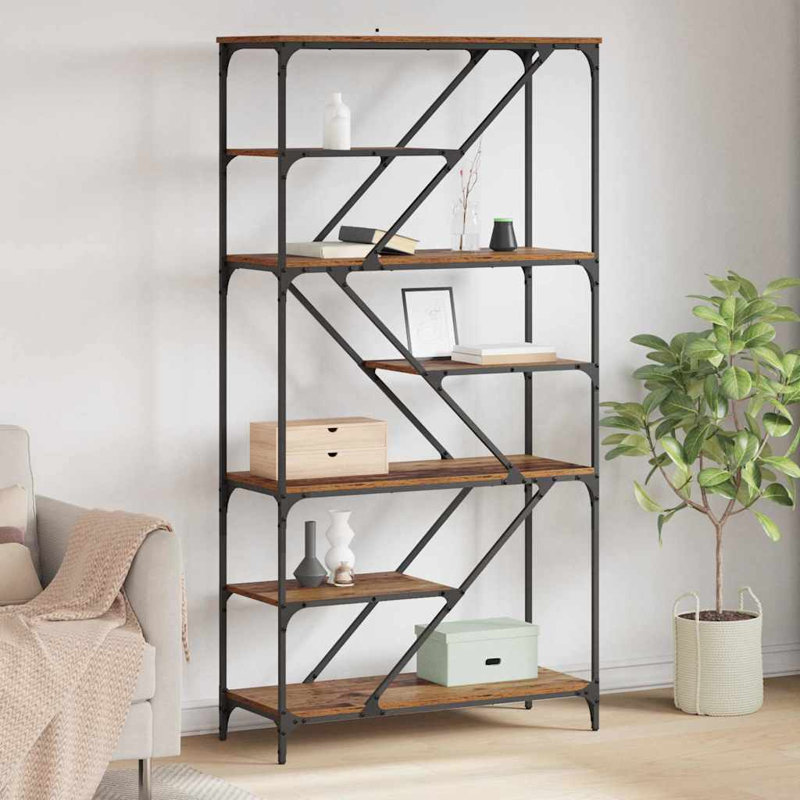 176 cm H x 91 cm W Etagere Bookcase, Old Wood
