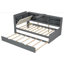 Lit plateforme en bois avec lit gigogne, tablettes et tête de lit-1194553533