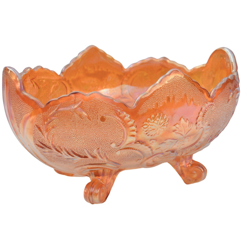 Bol décoratif en verre abstrait orange