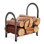Handcrafted Offset Arch Fireplace Log Rack