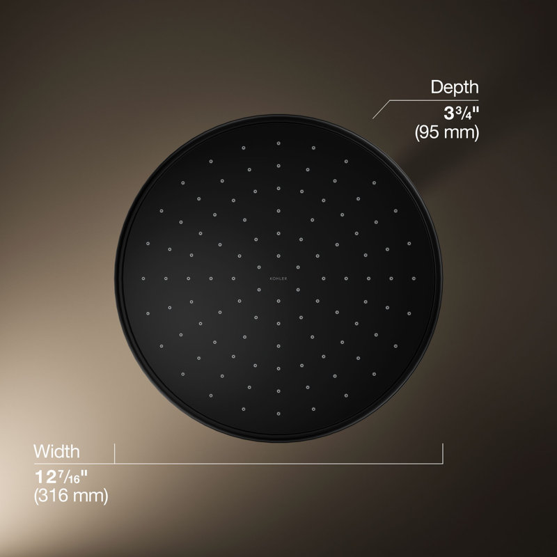 Rain Fixed Shower Head, Matte Black
