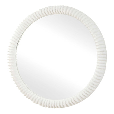  Akiko White Round Mirror