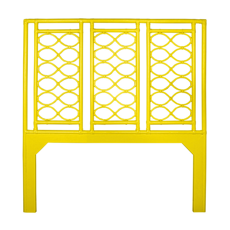 Infinity Wicker/Rattan Open-Frame Headboard, Sunflower Yellow, Queen