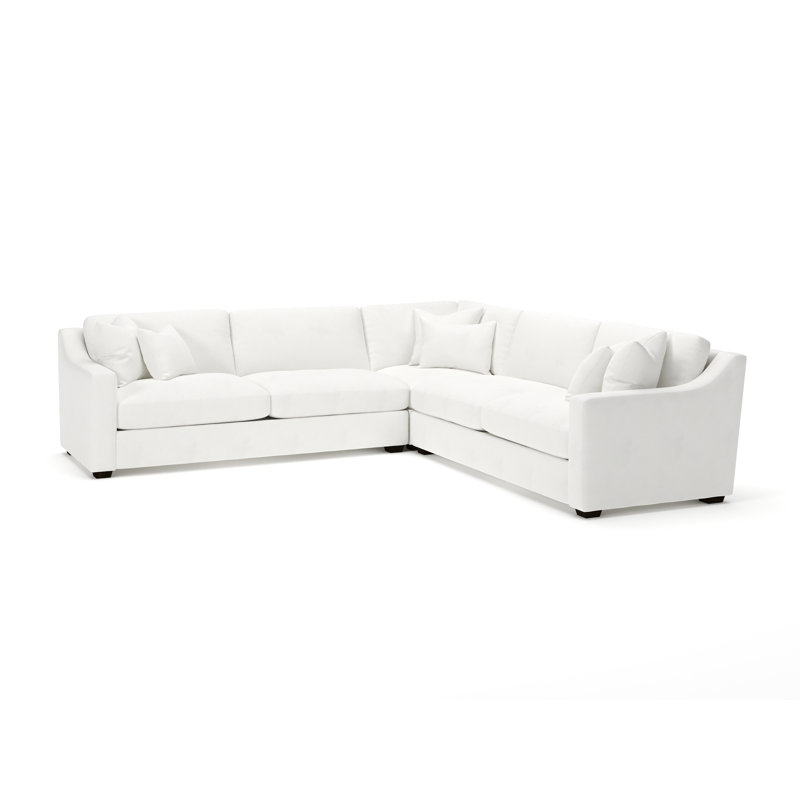 Rhodes 3 - Piece Upholstered Sectional, Brown, Bella Cocoa Performance Velvet