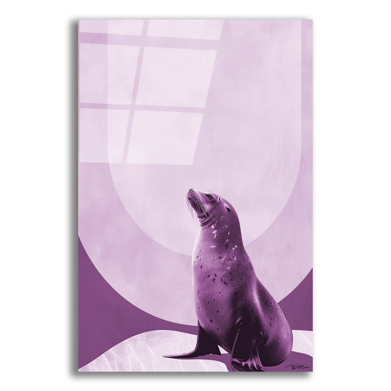 «Minimalist Seal Poster» par Momart, verre acrylique, art mural, H 24 po x l 16 po