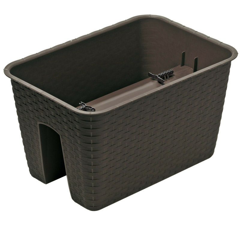 Elburn Railing Planter, Brown, 22.5cm H x 27cm W x 27cm D