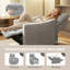 Fauteuil inclinable électrique, fauteuil inclinable rembourré avec ports USB, gris-1718836100