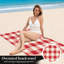 1Pcs Red Gingham Beach Towel, Classic Plaid Pattern, Large Microfiber Absorbent for, Swimming, Travel, Camping, Outdoor Activities, Unisex