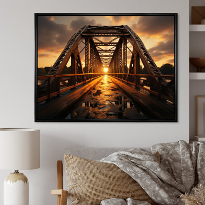 Pont jaune à l'aube II - reproduction d'art sur toile