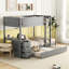 Lit simple superposé simple avec prises de courant, bureau et rangement dans un gigogne gigogne gris Twintwin Ports - Améliorez la fonction de connectivité de votre chambre à coucher