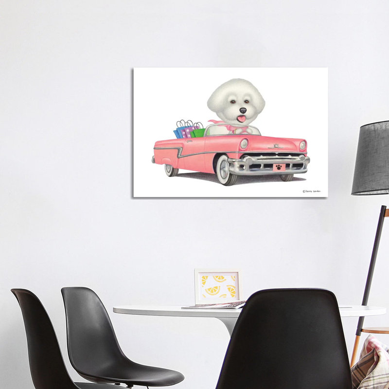 «Bichon Frise» par Danny Gordon, impression sur toile tendue, H 26 po x l 40 po x 1,5 po