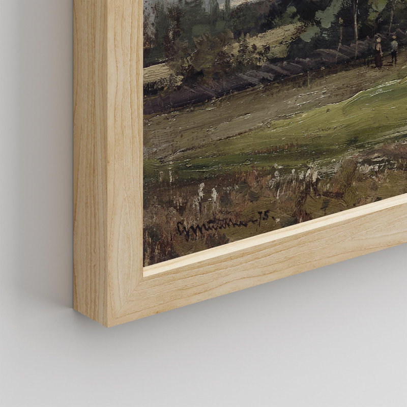 «Country Field Green Forest Cloudy Sky» sur papier, H 12 po x l 16 po, Naturel