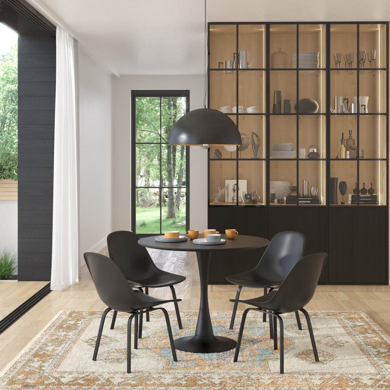 Ensemble repas pour 4 personnes Jorianna, Noir