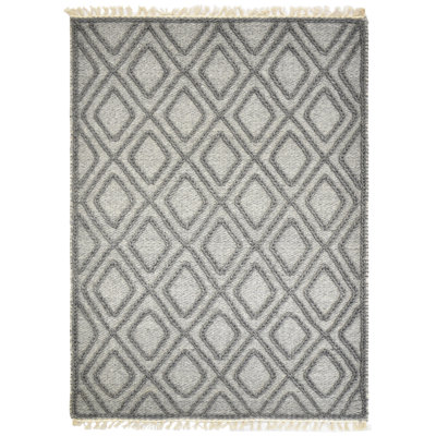 Tapis de zone argenté noué la à la main Fischer