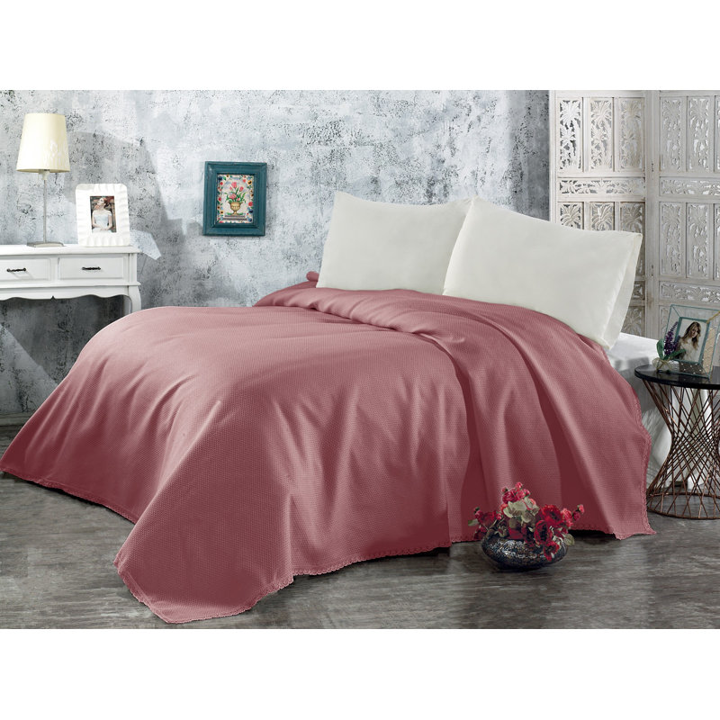 Couverture en coton Cydnee, Rouge