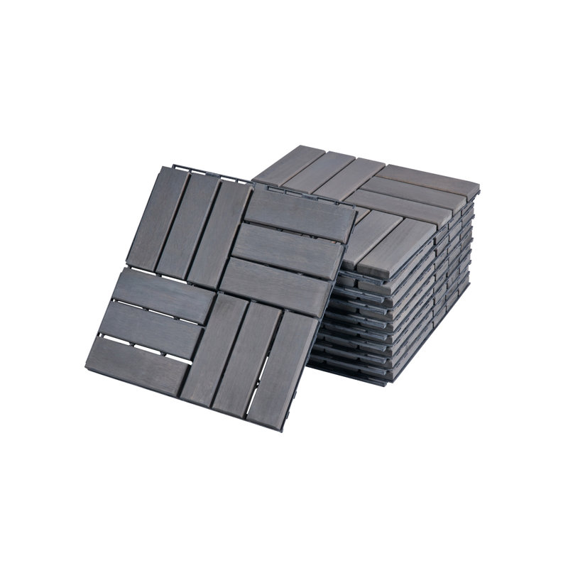 30 carreaux de terrasse à emboîtement, Gris clair