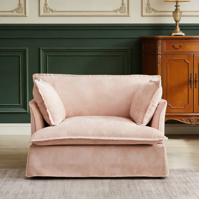 Single Sofa with Throw Pillows, Deep and Wide Seat