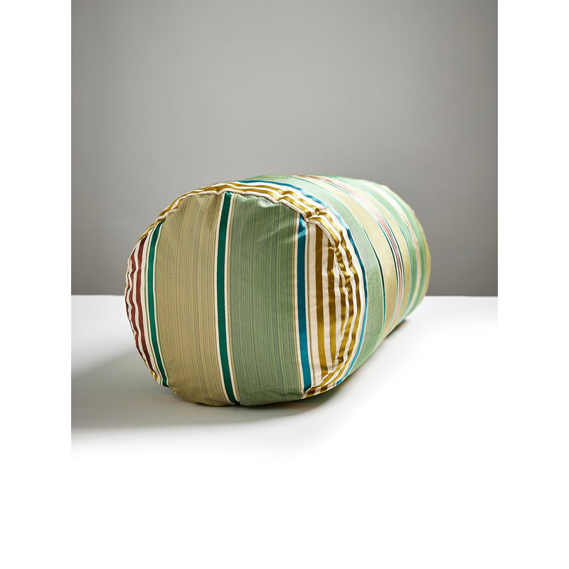 Charlotte Silk Bolster Pillow Cover & Insert, Moss