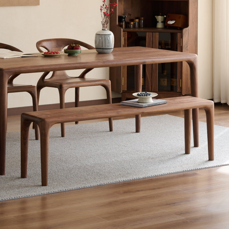 Simple Solid Wood Brown Bench
