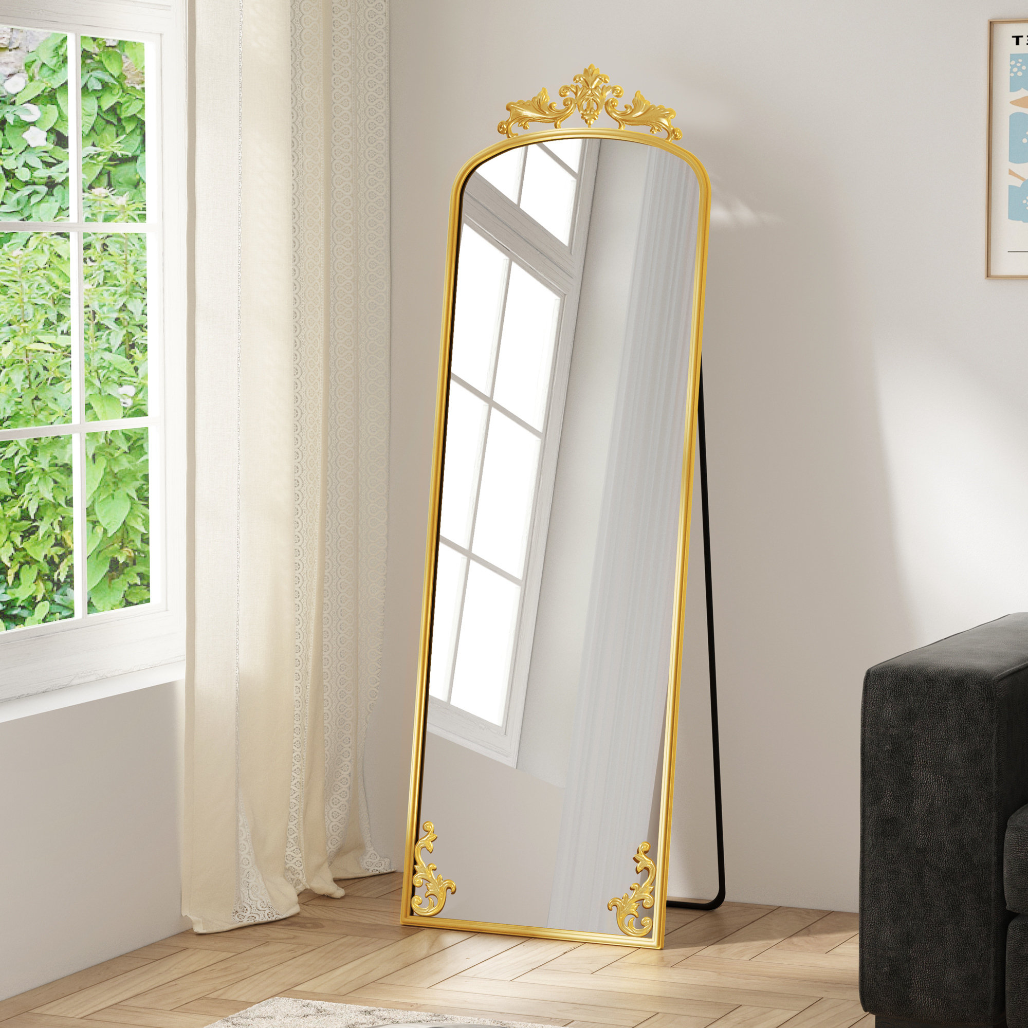 House of Hampton® Isabellia Metal Full Length Mirror | Wayfair