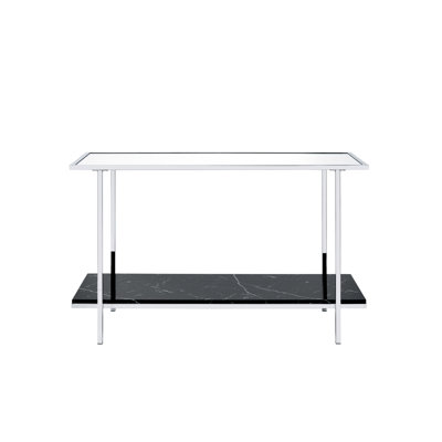 Console en faux marbre avec tablette en miroir - Ajoutez du style à votre espace