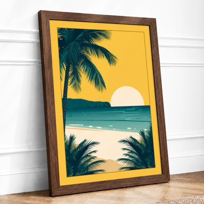 Tropical Sunset Minimalist - Framed Print