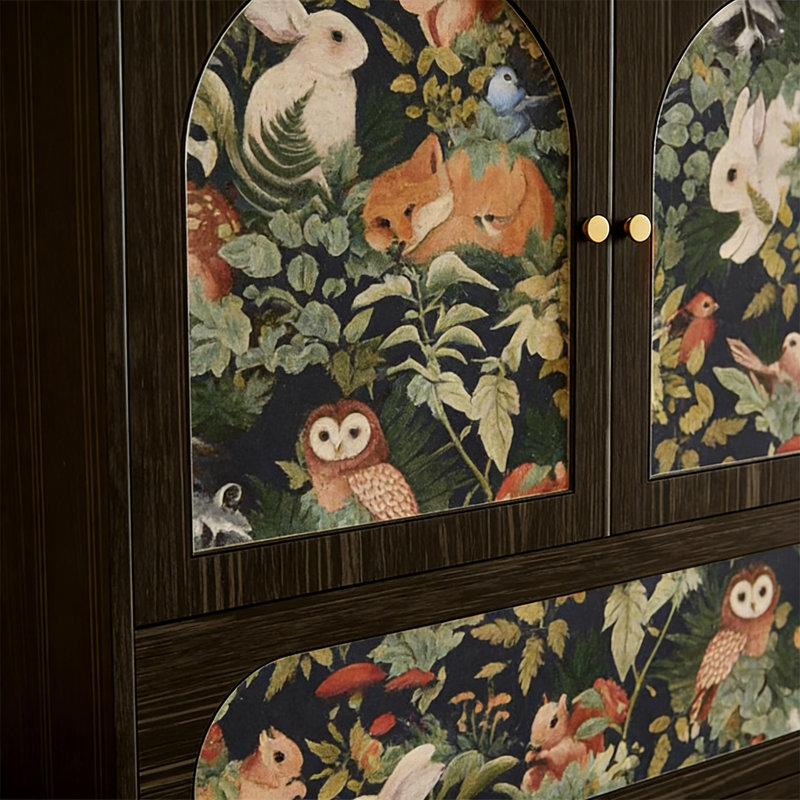 Armoire de rangement en bois massif de style français