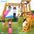 SuniBoxi Backyard Swing Set: Slide, Wall, Sandbox, Monkey Bar, Etc. Outdoor Play for 3-6-Year-Olds.