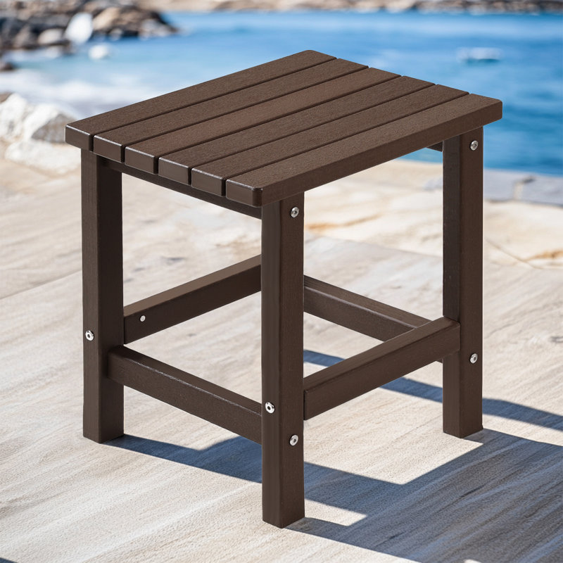 Table d'appoint 17 po rectangulaire PEHD, Brun