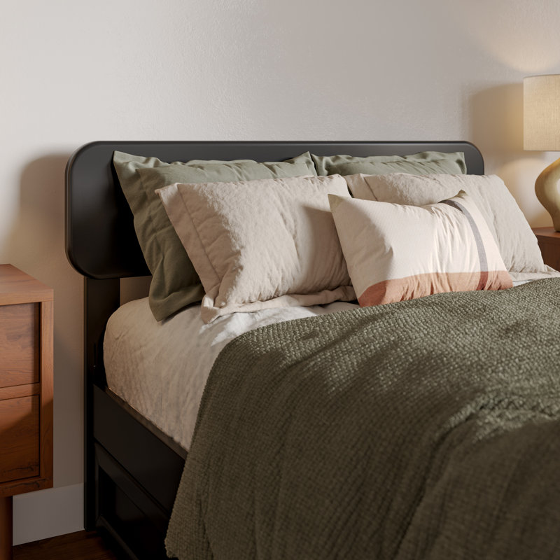 Lit plateforme en bois massif avec lit gigogne assorti Ause, Simple TG, Noir