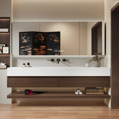 Retro log style bathroom cabinet