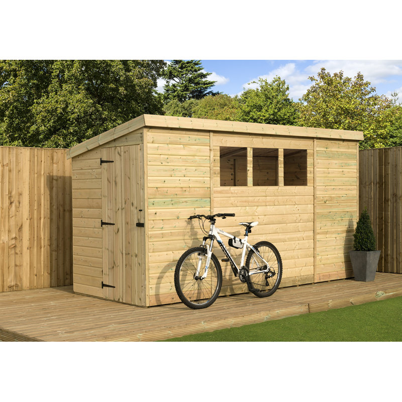 Shiplap Pent Wooden Shed, 3ft. W x 14ft. D