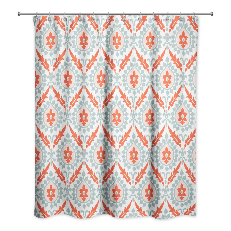 Rideau de douche simple Hamon, Bleu / Rouge