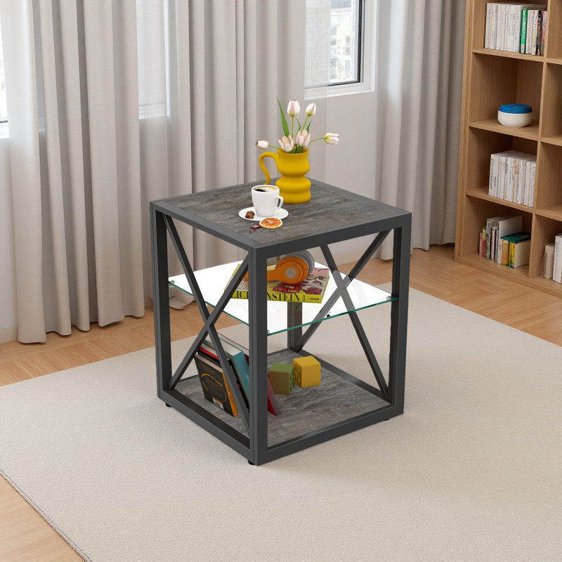 Table de chevet moderne 1 pièce pour chambre à coucher et salon, table d'appoint de style industriel, Bois