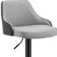 Tabouret de bar moderne ajustable gris en similicuir gris