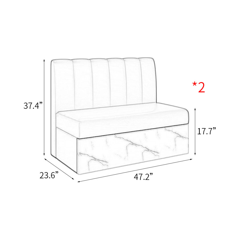 Banc de rangement pour le café-restaurant Light Luxury, Orange
