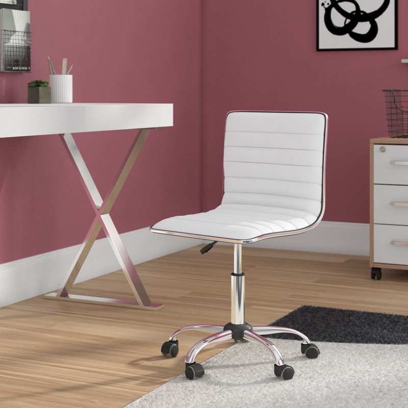 Chaise de bureau d'ordinateur Kaycee, Blanc