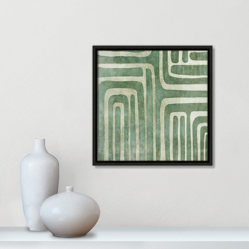 Whimsical Green I Print by Emma Peal, Espresso Floater Framed, 13.5" H x 13.5" W x 2" D