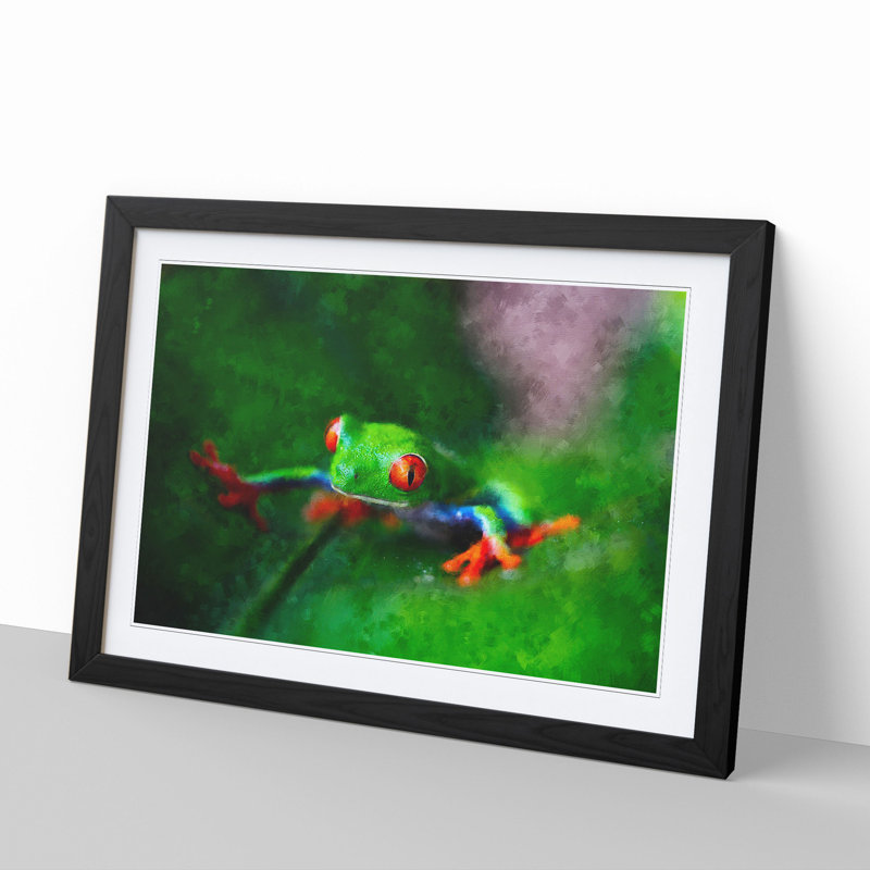 Tree Frog Vol.1 - Picture Frame Graphic Art, Black, 27cm H x 36cm W x 2cm D