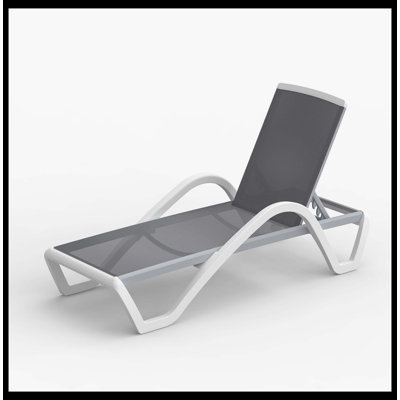 Patio Chaise Lounge Adjustable Aluminum Pool Lounge Chair With Armrest, All-Weather Outdoor Pool Chair For Outside, In-Pool & Lawn (Gray, 1 Lounge Chair)