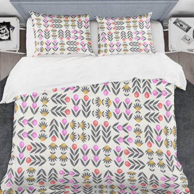 Abstract Farmhouse / Country Polyester Twill Floral Duvet Cover