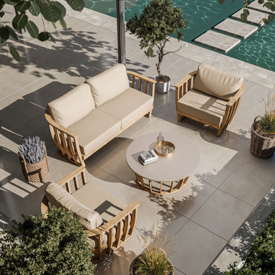 Teimur LUCCA 4 Seater Lounging Set with Coffee Table - Acacia wood