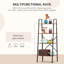 Cheever 4-Tier Minimalistic Ladder Shelf Unit Steel Frame Display Storage