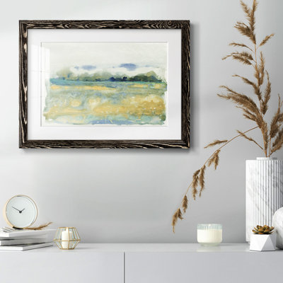 «Flowing Landscape I», reproduction encadrée rustique avec tableau mat
