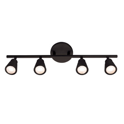 Solo 4-Light 30 inch Fixed Rail Ceiling and Wall Mount Track Kit with Dimmable and Adjustable Head