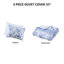 Housse de couette simple en microfibre à motif floral et rayé, fermeture à boutons, lavable, literie avec attaches intérieures et rayures, tissu, lavable à la machine-124869747
