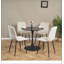 Table de salle à manger 31,5 "31,5" NOIR ET NOYER Tulip Mid-Century pour 2 à 4 personnes-2090084284-2090084258-2090084259