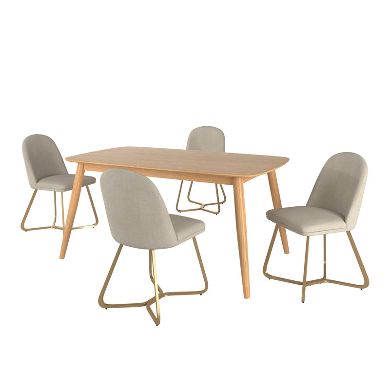 Ensemble de salle à manger Colson, Gris, H 29,33 po x l 63 po x P 35,44 po, Tanné