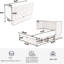 Lit gris avec rangement fonctionnel, matelas confortable et espace de charge, gris, compartiment de rangement avec poche
