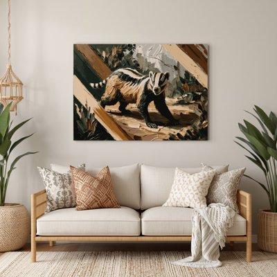 Wildlife Honey Badger Brown Metal Wall Art